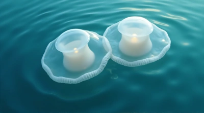 Close-Up Of Pair Of Ethereal Sea Creatures Drifting