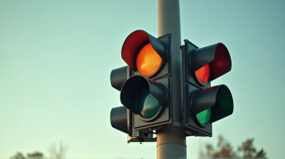 Close-Up Sepia Traffic Light With Colored Lenses