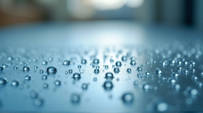 Close-Up Of Small Droplets On Smooth Pane