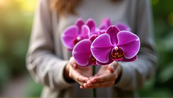 Close-Up Vibrant Magenta Phalaenopsis Orchid Garden