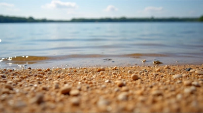 Coarse Granules Near Quiet Lake Shoreline