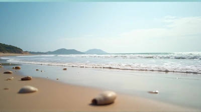 Coastal Shoreline With Sand And Water Flow