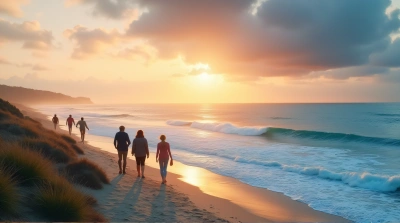 Coastal Walk With Ocean View At Sunset