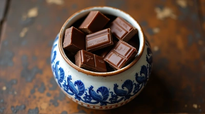 Cobalt Patterned Vessel With Assorted Chocolates