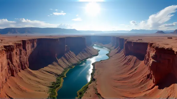 Colorado River Aerial View Winding Through Rocks