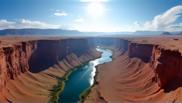 Colorado River Aerial View Winding Through Rocks