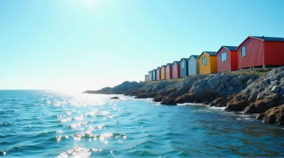 Colorful Coastal Houses On Rugged Headlands