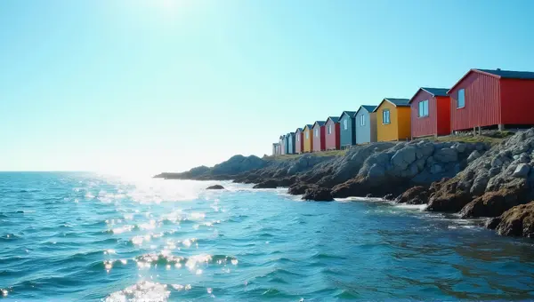Colorful Coastal Houses On Rugged Headlands