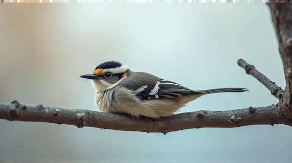 Colorful Feathered Animal On Branch Closeup