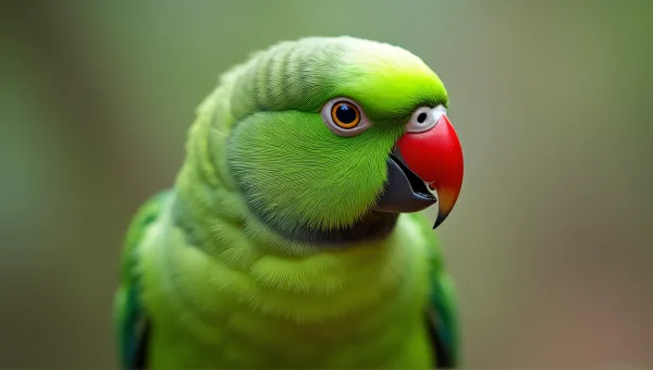 Colorful Parakeet Close-Up With Sharp Eye Focus