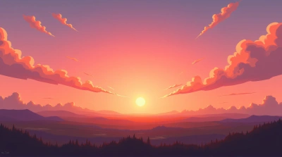 Colorful Sky Glow Over Expansive Landscape