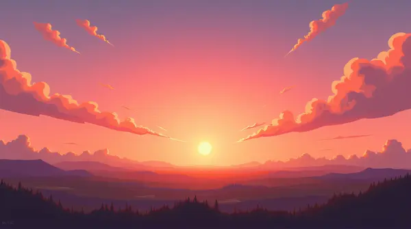 Colorful Sky Glow Over Expansive Landscape