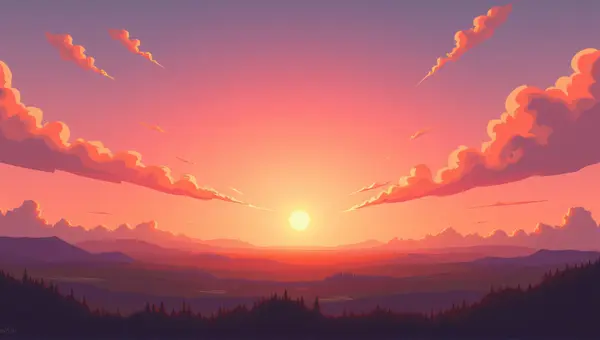 Colorful Sky Glow Over Expansive Landscape