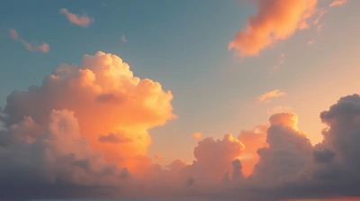 Colorful Sky With Tangerine And Slate Clouds