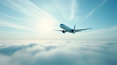 Commercial Jet In Flight With Vapor Trails