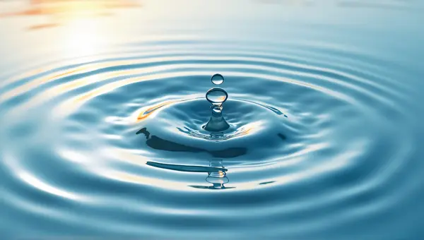 Concentric Circles Spreading On Clear Surface