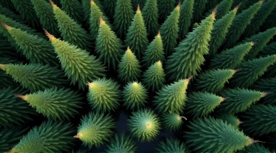 Coniferous Canopy Texture From High Angle View