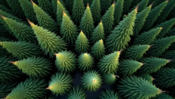 Coniferous Canopy Texture From High Angle View