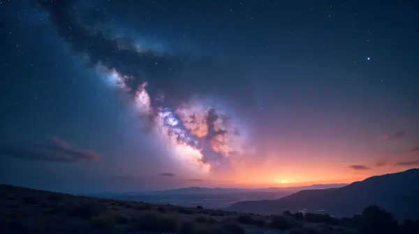 Cosmic Band With Vibrant Galaxies And Nebulae