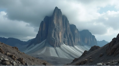 Craggy Ridge Under Overcast Gray Sky