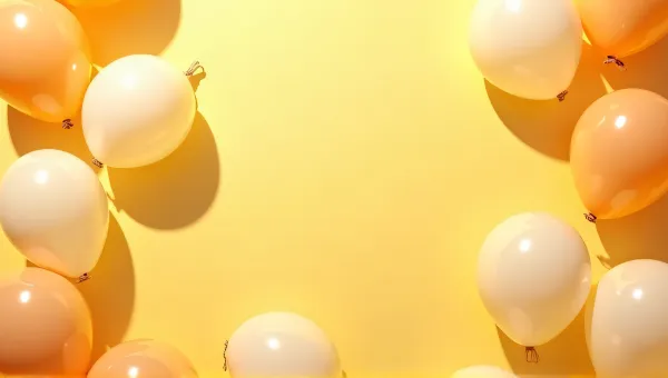 Cream And Tangerine Balloons On Golden Tabletop