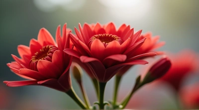 Crimson Blooms Clustered On Slender Stems