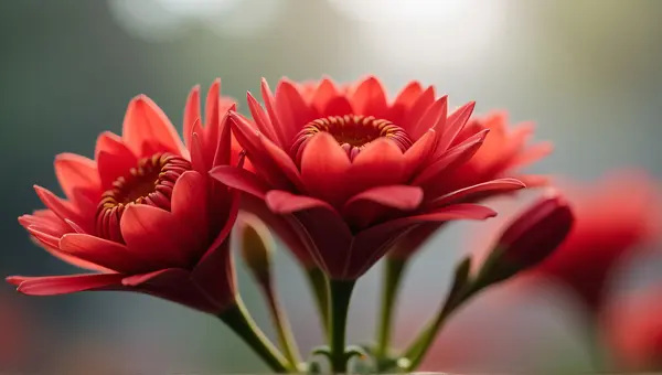 Crimson Blooms Clustered On Slender Stems