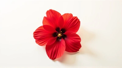 Crimson Flower Bloom Symmetrical Petals Soft Light