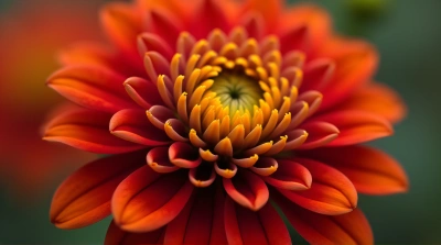 Crimson Golden Blossoms Macro Texture Detail