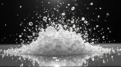 Crystal Fragments Scattering On Reflective Surface