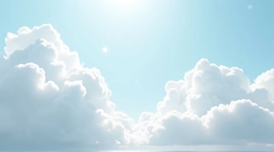 Cumulus Clouds Under Soft Sunlight Sky