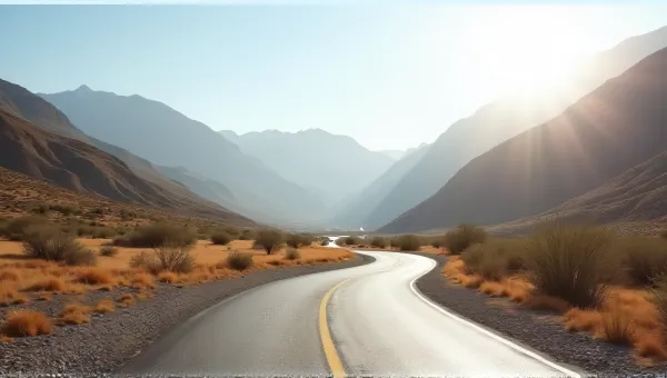 Curved Asphalt Pathway In Sunny Valley Scene