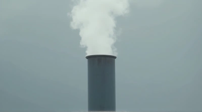 Cylindrical Pipe Emitting Thin Vapor Plume