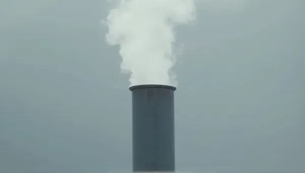 Cylindrical Pipe Emitting Thin Vapor Plume