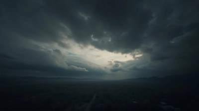 Dark Moody Sky Filled With Swirling Clouds