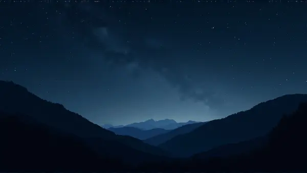 Dark Ridges Against Expansive Starry Sky