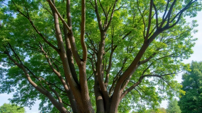 Deciduous Trees With Lush Emerald Canopies