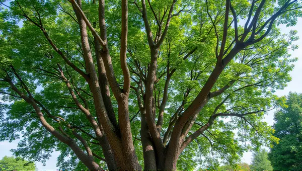 Deciduous Trees With Lush Emerald Canopies