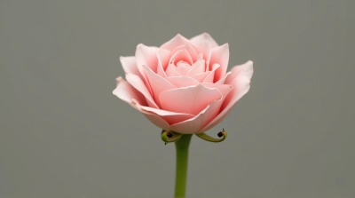 Delicate Blush Bloom On Slender Green Stem