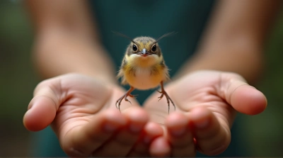 Delicate Exotic Animal On Open Palm