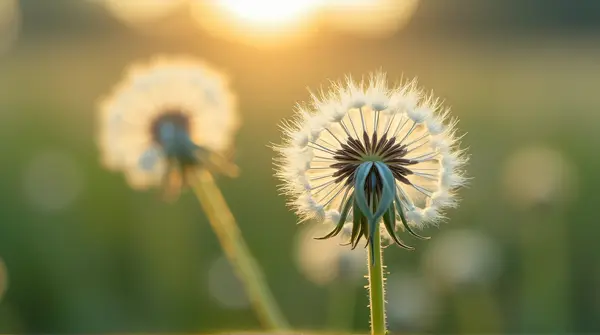 Delicate Seed Heads With Wispy Filaments Close-Up