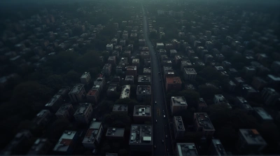 Dense Buildings And Winding Roads From Above