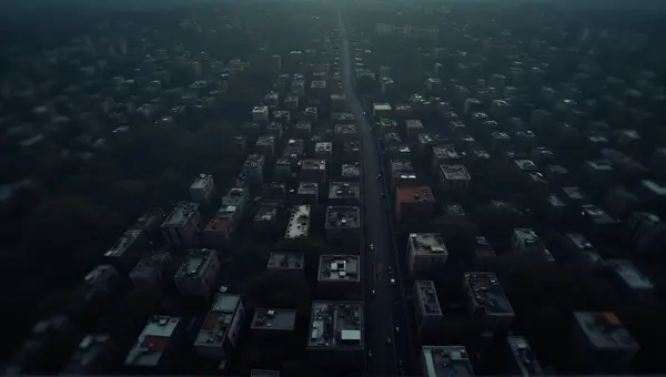 Dense Buildings And Winding Roads From Above