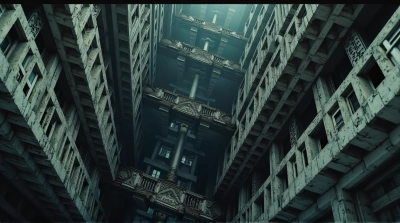 Dense Cluster Of Towering Structures From Above