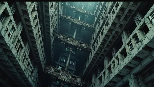 Dense Cluster Of Towering Structures From Above
