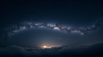 Dense Cosmic Band Of Luminous Stars Stretching