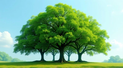 Dense Emerald Tree Canopy Over Mossy Ground