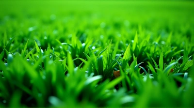 Dense Emerald Turf With Leaf Patterns