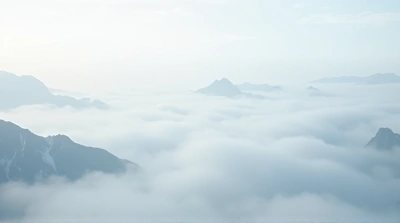 Dense Fog Over Mountain Peaks At Dawn