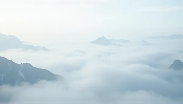 Dense Fog Over Mountain Peaks At Dawn